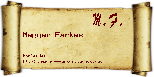 Magyar Farkas névjegykártya